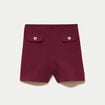 Short stretch d&eacute;tails coeur bordeaux femme