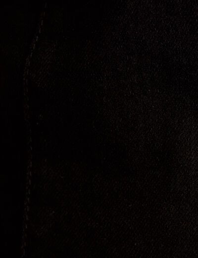 Robe courte trap&egrave;ze en jean col chemise noir femme