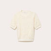 Pull dentelle manches courtes ecru femme