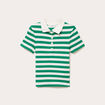 T-shirt c&ocirc;tel&eacute; col polo vert femme