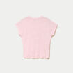 T-shirt droit cropped manches courtes rose clair femme