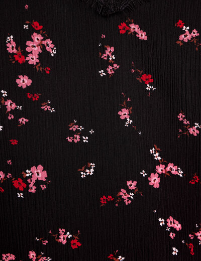 Top ajust&eacute; col v fines bretelles noir femme