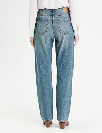 Jeans droit 5 poches denim dirty femme