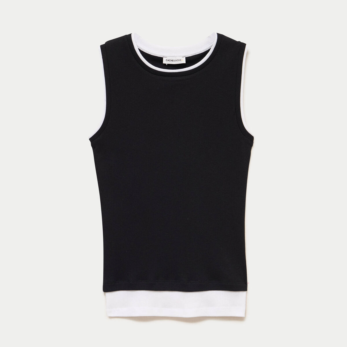 D&eacute;bardeur ajust&eacute; col rond noir femme