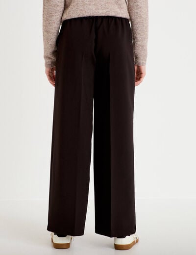 Pantalon city large noir femme