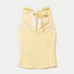 Top cintr&eacute; sans manches avec relief jaune pastel femme