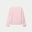Pull col rond manches longues rose clair femme