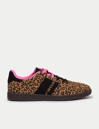 Baskets basses &agrave; lacets beige femme