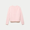 Gilet col rond manches longues rose clair femme
