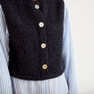 Pull chemise 2-en-1 bleu marine femme