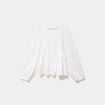 Blouse droite manches longues pliss&eacute;e ecru femme