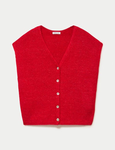 Gilet sans manches rouge femme
