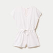 Combishort pliss&eacute; blanc femme