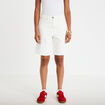 Bermuda en jean denim blanc femme