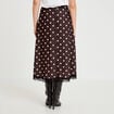 Jupe &eacute;vas&eacute;e 3/4 en dentelle marron femme