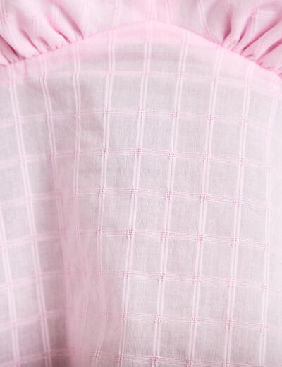 Top ajust&eacute; col v fines bretelles rose clair femme