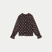 Blouse droite voile manches longues marron fonc&eacute; femme