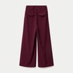 Pantalon large &agrave; pinces bordeaux femme