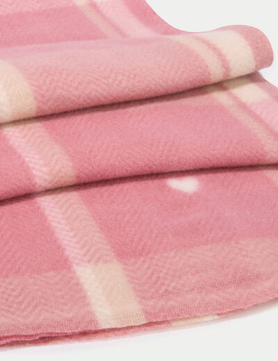 &Eacute;charpe plaid rose fushia femme