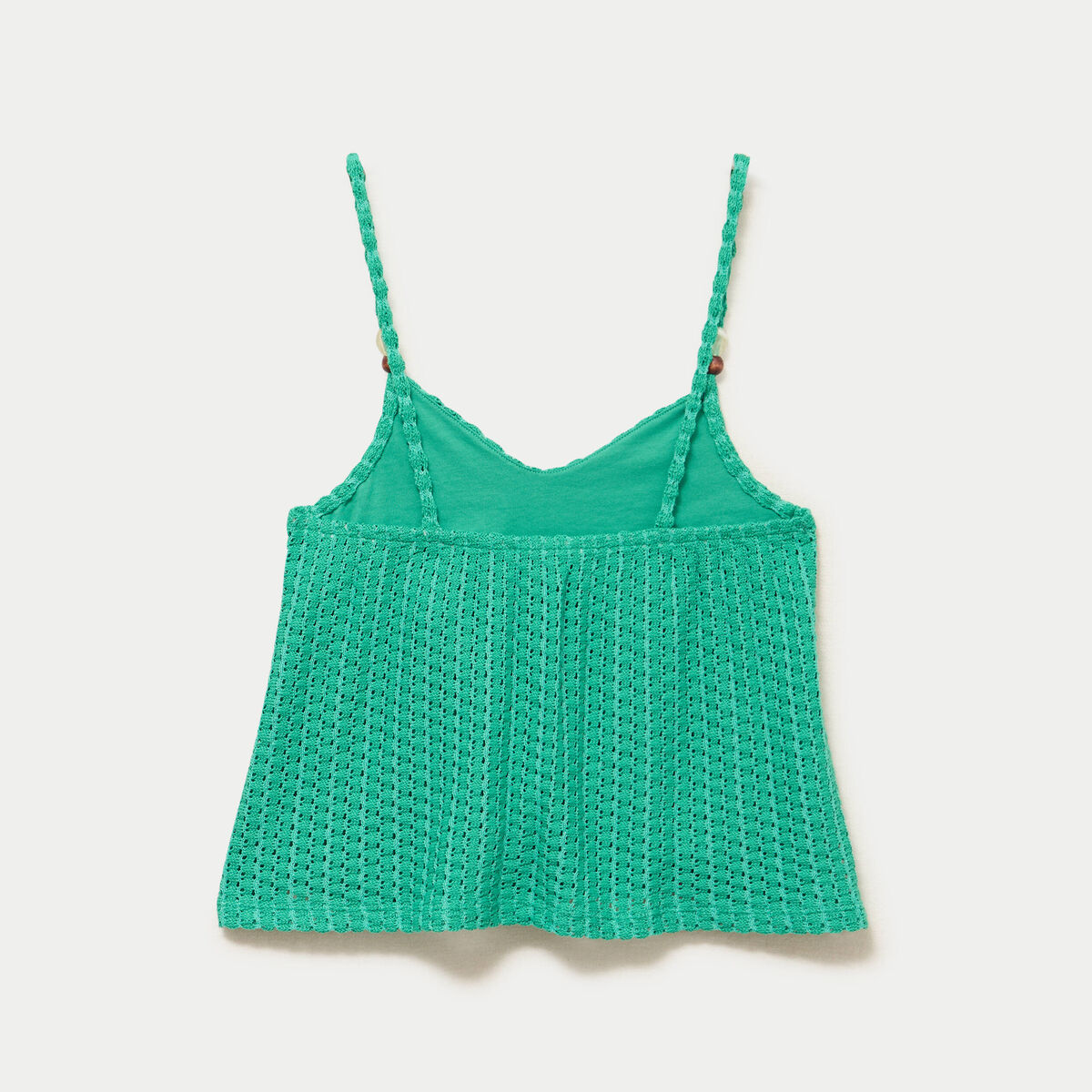 D&eacute;bardeur crochet d&eacute;tail de perles vert femme