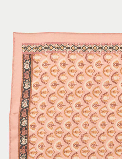 Foulard satin&eacute; soyeux vieux rose femme