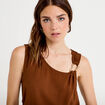 Combinaison large sans manches col rond marron femme