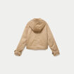 Trench droit court &agrave; capuche amovible beige femme