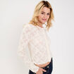 Gilet duveteux dentelle ivoire femme