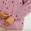 Blouse vichy brod&eacute;e rouge femme