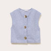 Gilet sans manches effet polaire bleu gris femme