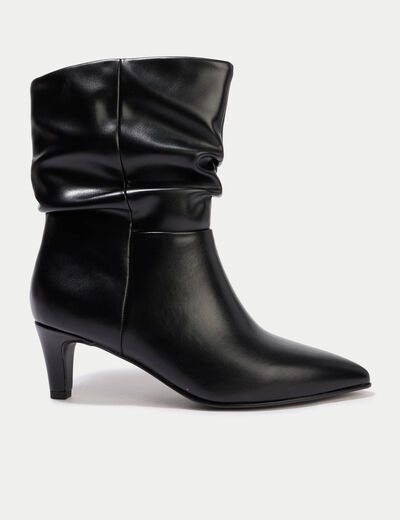 Bottines aspect daim noir femme