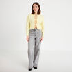 Gilet court nou&eacute; jaune clair femme