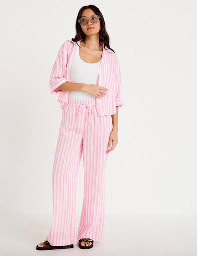 Pantalon bootcut taille standard rose femme
