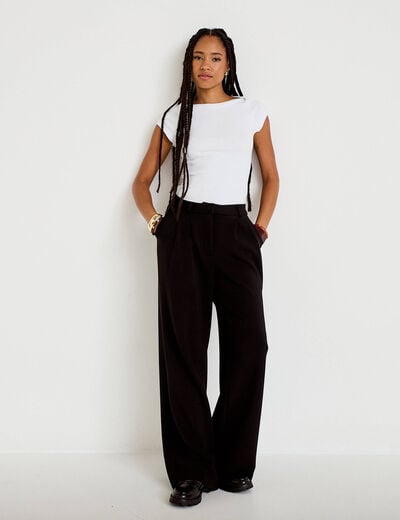 Pantalon bootcut taille standard noir femme