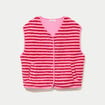 Gilet sans manches effet bouclette rose fushia femme