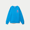 Sweat oversize col rond manches longues bleu electrique femme