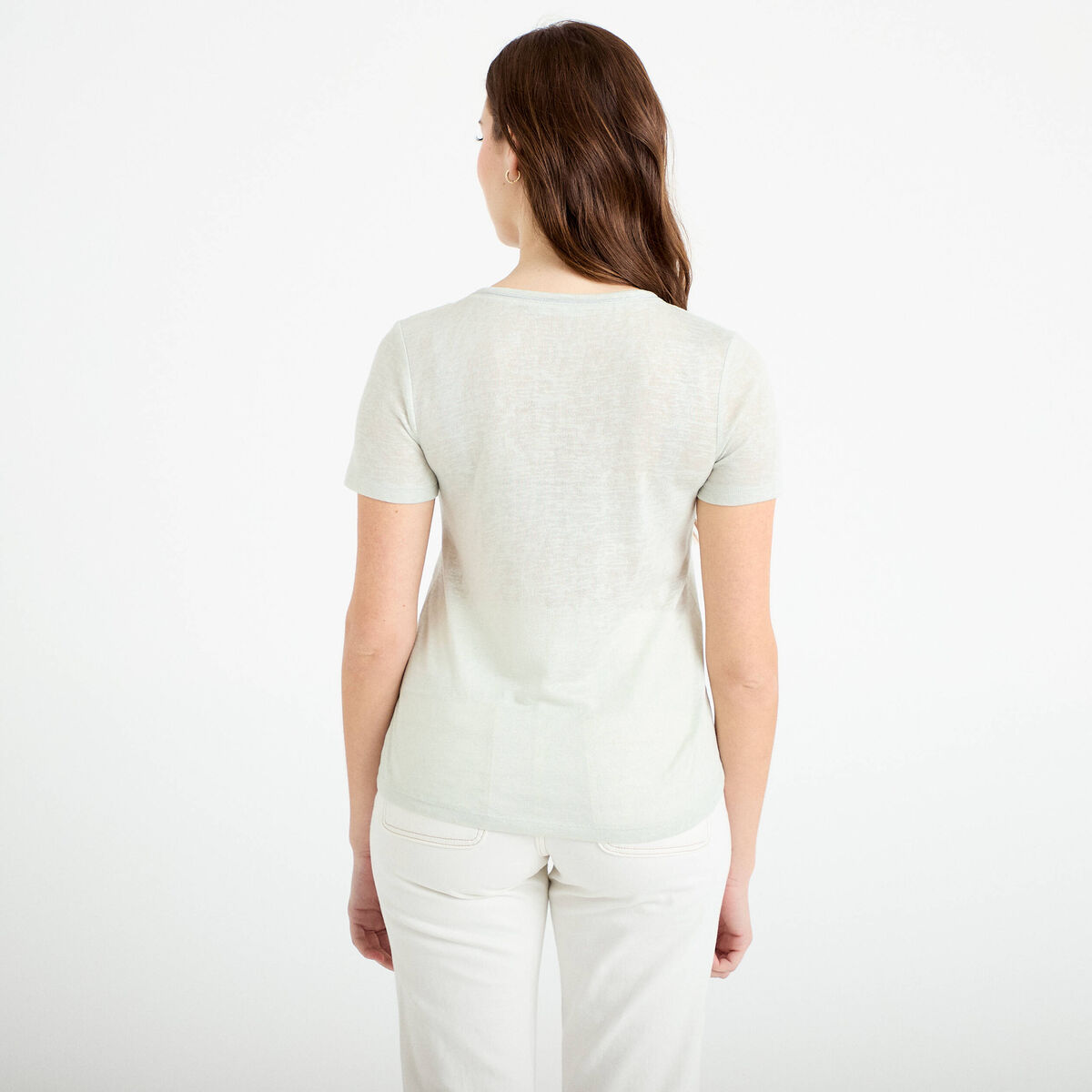 T-shirt manches courtes iris&eacute; gris argent femme