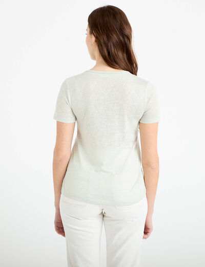 T-shirt manches courtes iris&eacute; gris argent femme