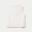Chemise droite sans manches &agrave; relief ecru femme