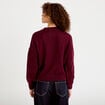 Pull col rond manches longues bordeaux femme
