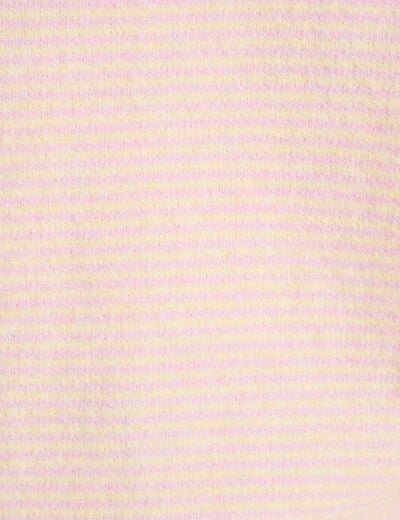 Pull ample col rond manches longues rose clair femme
