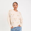 Pull manches longues beige femme