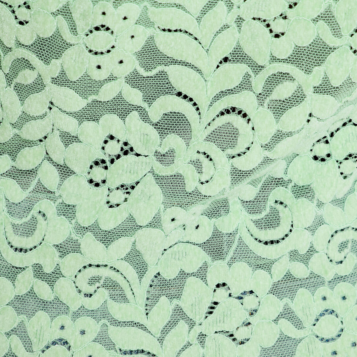 T-shirt dentelle manches longues vert pastel femme