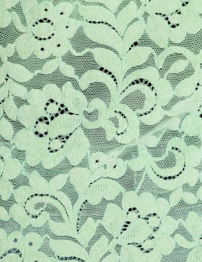 T-shirt dentelle manches longues vert pastel femme