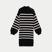 Robe pull droite manches longues noir femme