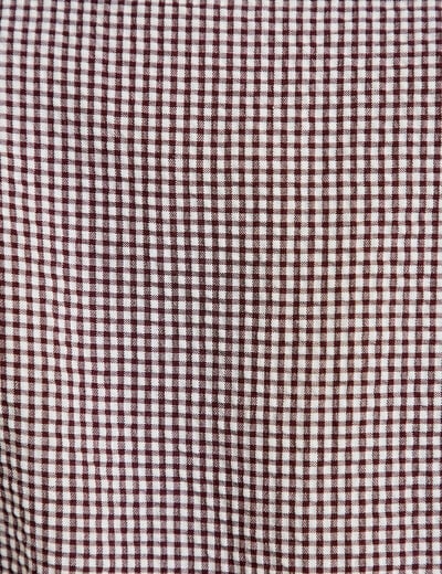 Chemise cintr&eacute;e manches courtes marron femme