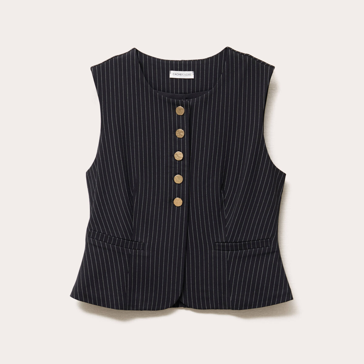 Veston sans manches noir femme