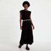 Top ample sans manches col carr&eacute; noir femme