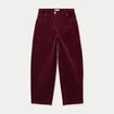 Pantalon large en velours bordeaux femme