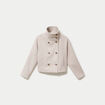 Caban court col montant beige femme